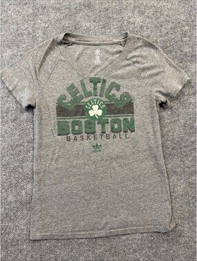 Adidas Distressed Boston Celtics V-neck Women’s  T Shirt XL